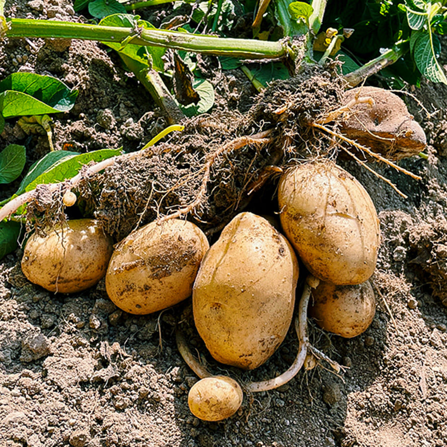 大量のジャガイモ